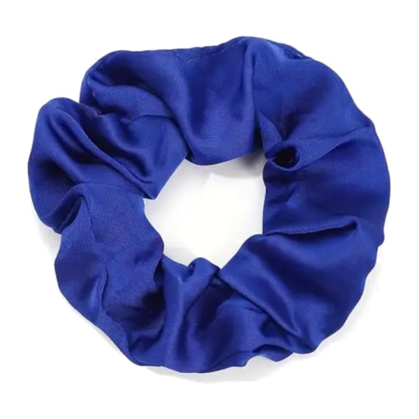 Hårbånd - Scrunchie - Satin - 9cm - Mørkeblå Dark blue