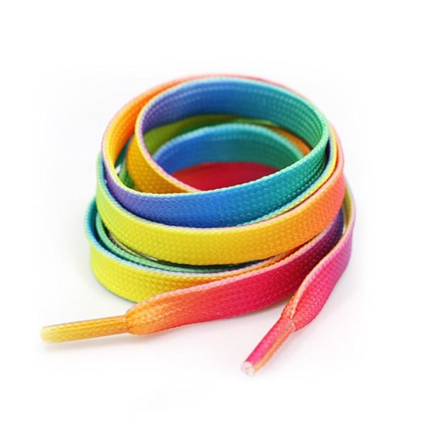 Snørebånd - Rainbow - Flade [150 cm] Multicolor one size