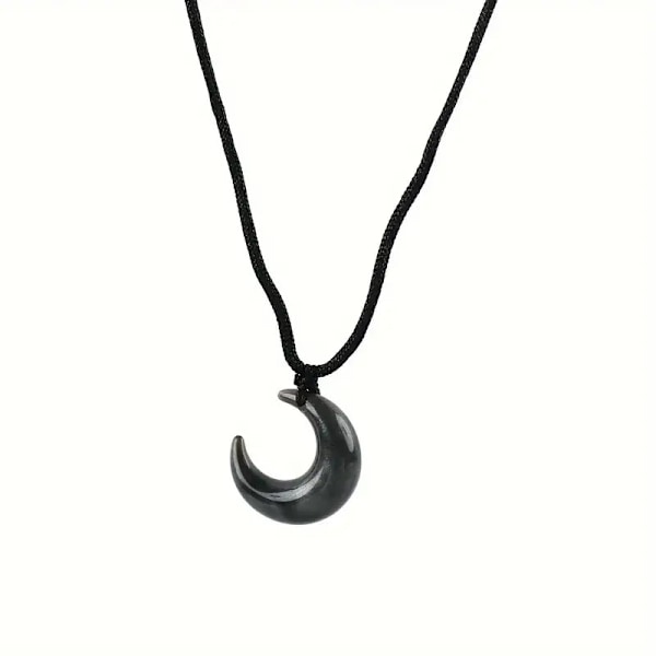 Halskæde - Halsmåne - 60 cm halskæde - Flere farvevalg Black