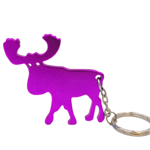 Nyckelring - Flasköppnare - Älg - Lila Lila