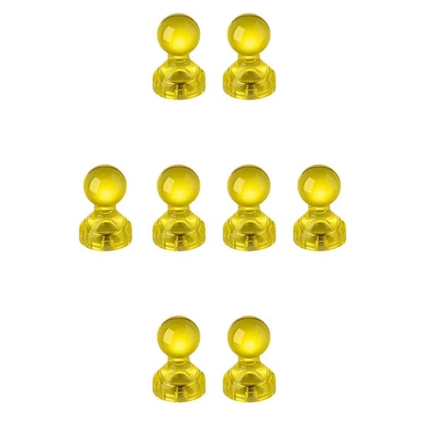 Kylskåpsmagnet - Kartnålsmagnet - Akryl - 8st - Gul Gul