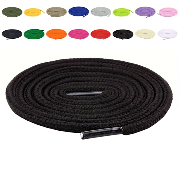 Kengännauhat - Pyöreät [80 cm] - Useita värivaihtoehtoja Black one size