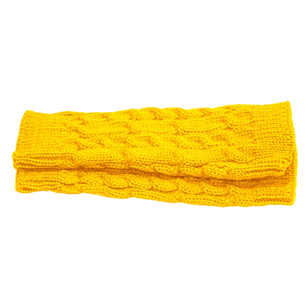 Armvärmare stickade, fingerlösa & korta - Gul [20cm] - Handledsvärmare Gul one size