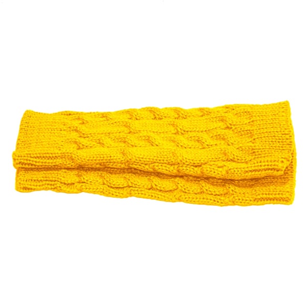 Armvarmere strikket, fingerløs og kort - Gul [20cm] - Håndleddsstørrelse Yellow one size