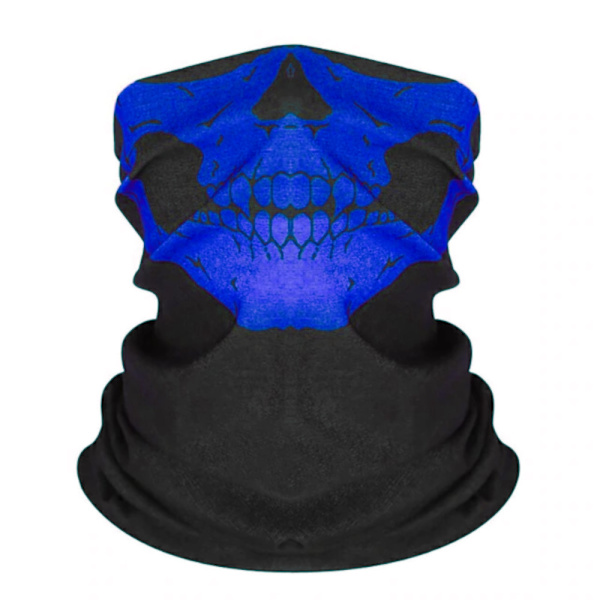 Dødningehovedmaske - Blå - Paintball - Halstørklæde - Bandana - Halsklæde Blue one size