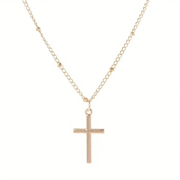 Halssmycke - Kors - 40cm halsband - Flera färgval Guld