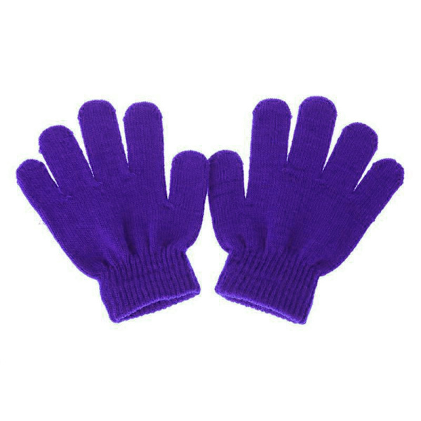 Fingervanter til børn - Mørk lilla Dark purple one size