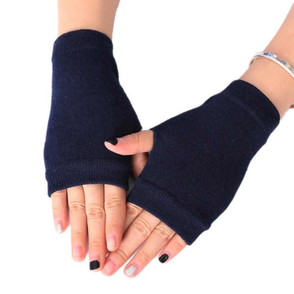 Firkantede hansker - Håndleddsvarmer [15cm] - Marineblå Marine blue one size