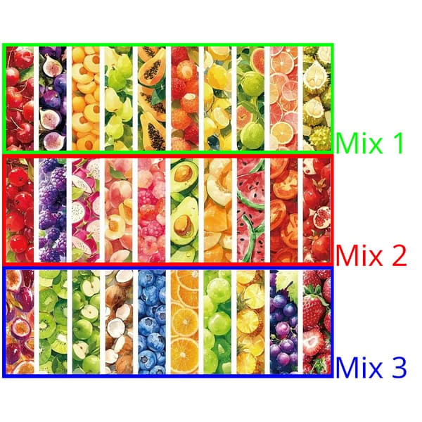 Kirjanmerkit | Hedelmät ja marjat | 10 kpl | Sekoitus 3 Blue Mix 3