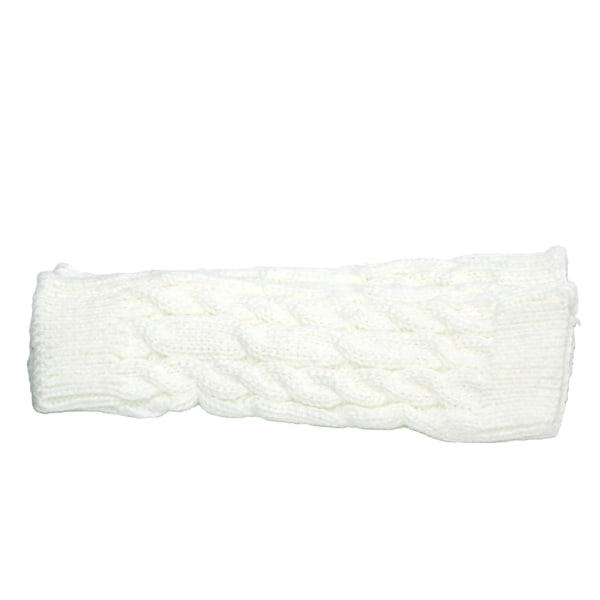Käsivarrenlämmittimet neulottu, sormeton & lyhyt - Valkoinen [20cm] - Rannetuki White