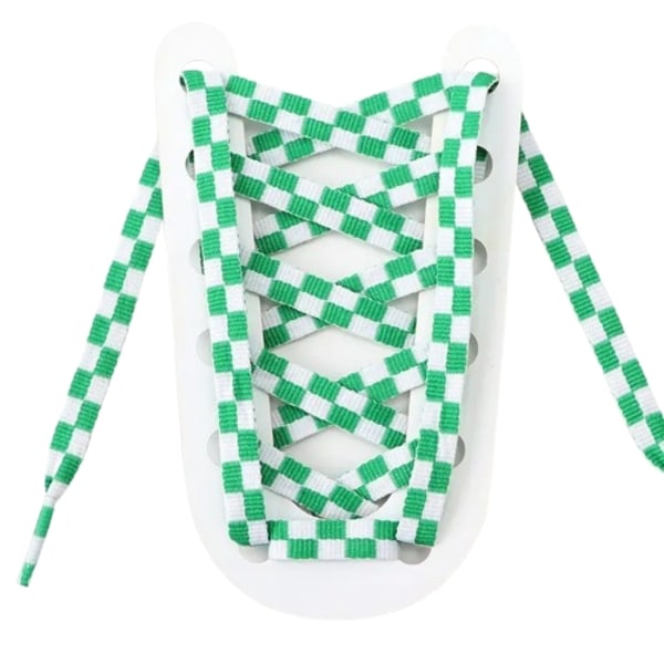 Skolisser - Sjakkbrettmønster - Flate [120 cm] - Grønn/Hvit - Sneakers Green one size