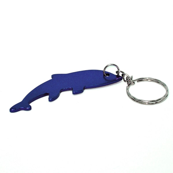 Nøkkelring - Flaskeåpner - Delfin - Kongeblå DarkBlue Kungsblå