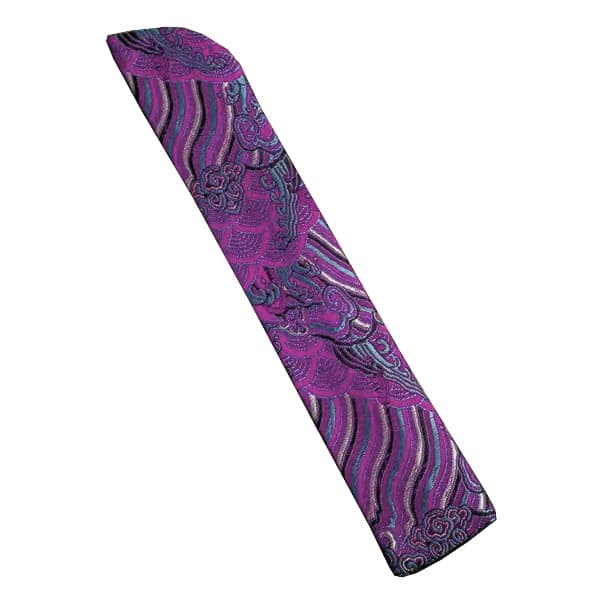 Solfjäderfodral med broderat mönster - Lila/rosa/turkos Lila