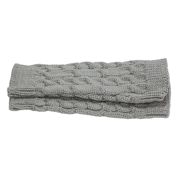 Neulotuet sormittomat ja lyhyet käsivarsinlämmittimet - Vaaleanharmaa [20cm] - Rannelämmittimet Light grey