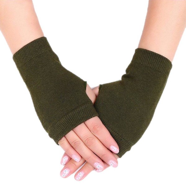 Firkantede hansker - Håndleddsvarmer [15cm] - Armgrønn Green one size