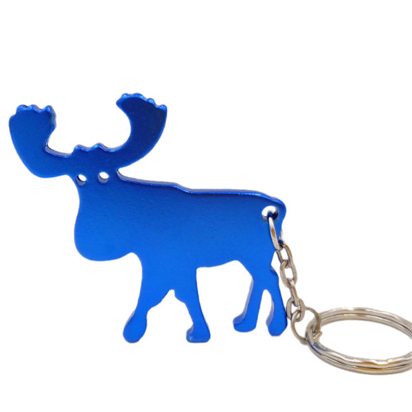 Nøglering - Flaskeåbner - Elg - Kongeblå Dark blue