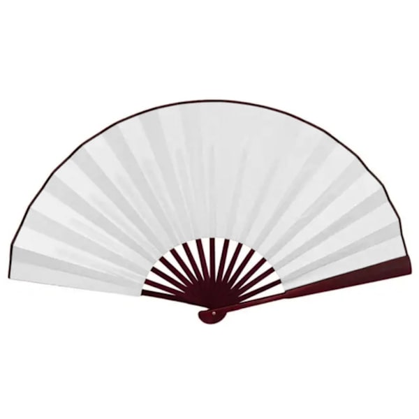Solfjäder - Enfärgad - Extra stor 33cm - Vit Vit