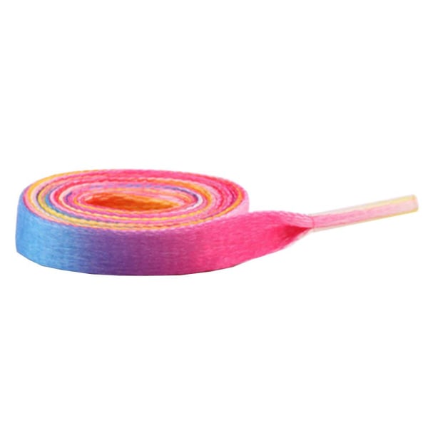 Snørebånd - Rainbow - Flad [110 cm] - Pink Multicolor one size
