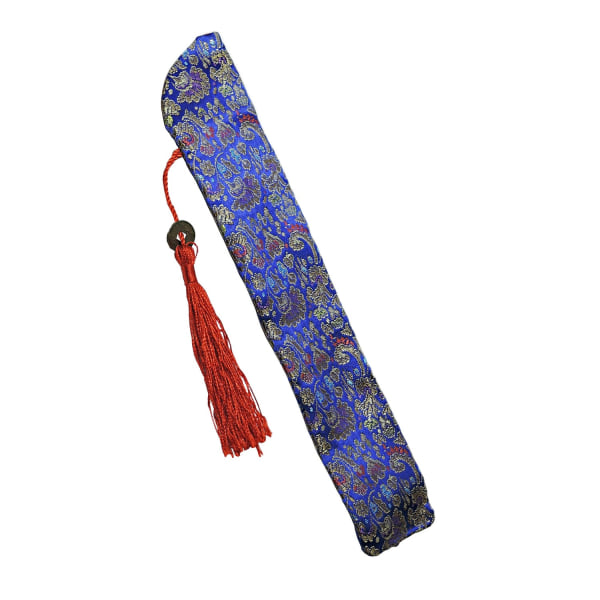 Vifte - Sommerfugle med blomster [M6] med etui - Lyseblå [Blå] Blue