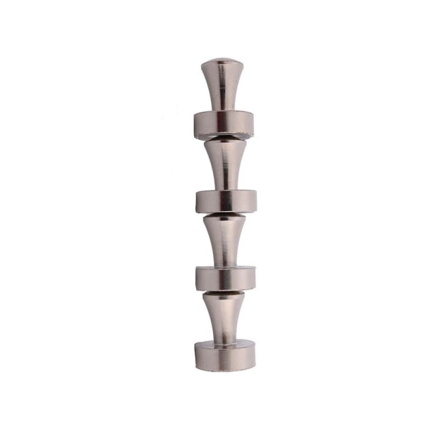 Kortstiftmagnet [Rund kegleform] - Køleskabsmagnet - Neodym - 4 stk Metal look