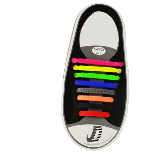 Lazy snørebånd uden bindebånd - Silikone elastisk gummi - 8 par huller - Flere farvevalg Black one size