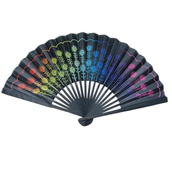 Vifte - Mellem 23cm - M06 - Påfugl regnbue Multicolor