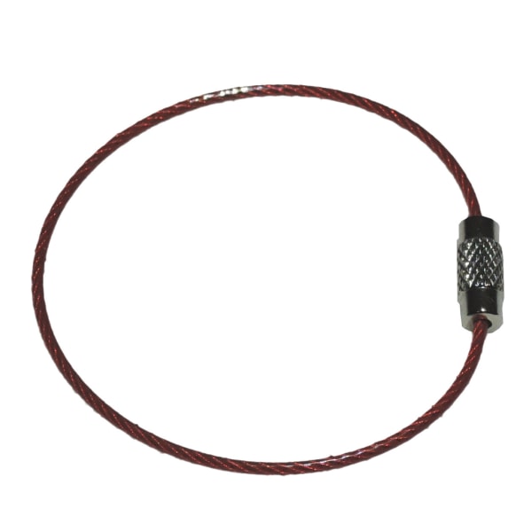 Nyckelring i ståltråd - Röd - 50mm diameter - 1,5mm tjocklek Red Röd