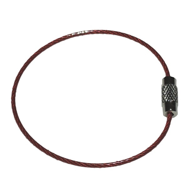 Teräslangasta valmistettu avaimenperä - Punainen - Halkaisija 50 mm - Paksuus 1,5 mm Red Röd