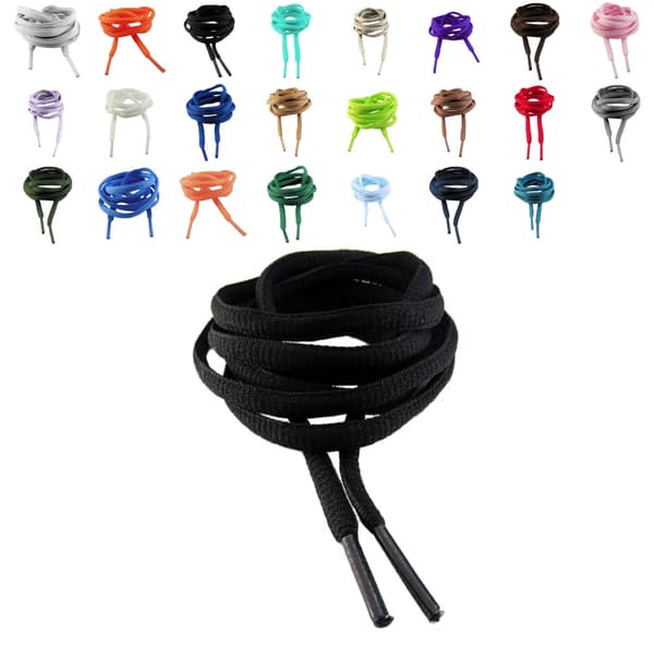Snørebånd til sneakers - Ovale [100 cm] - Flere farvevalg Black one size