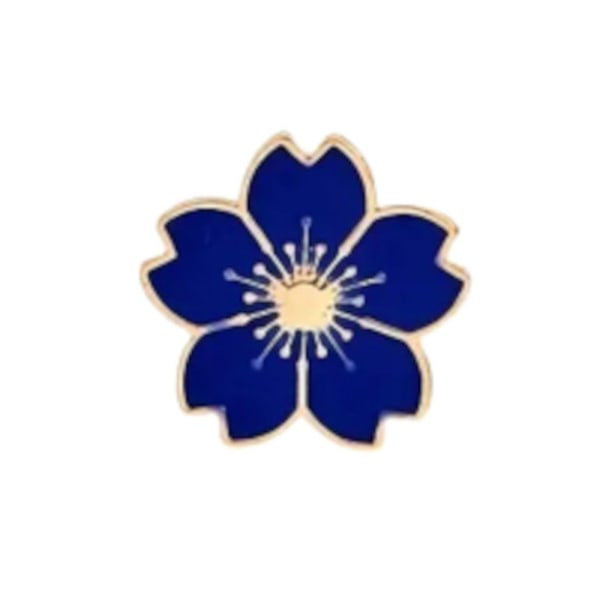 Broche - Blomst - Blå Blue
