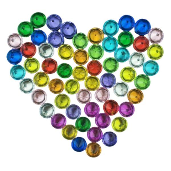 Kylskåpsmagnet - Diamantformad akryl - 12st Multicolor