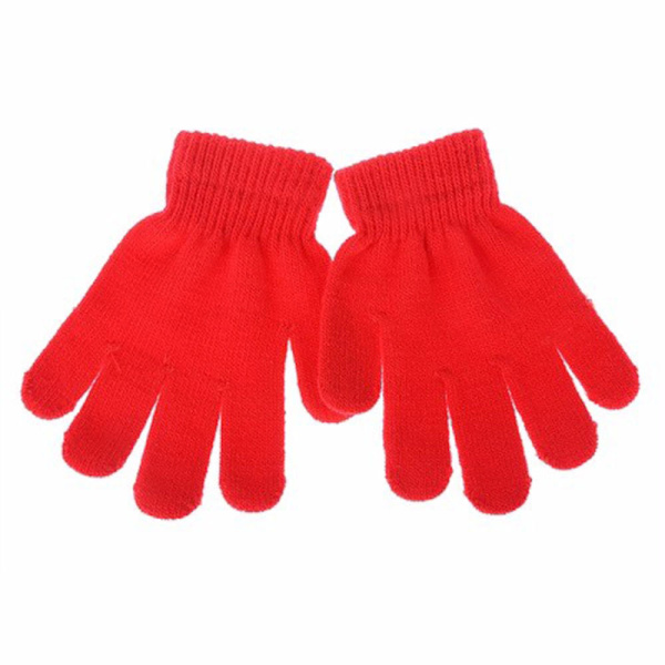 Fingervanter til børn - Rød Red one size
