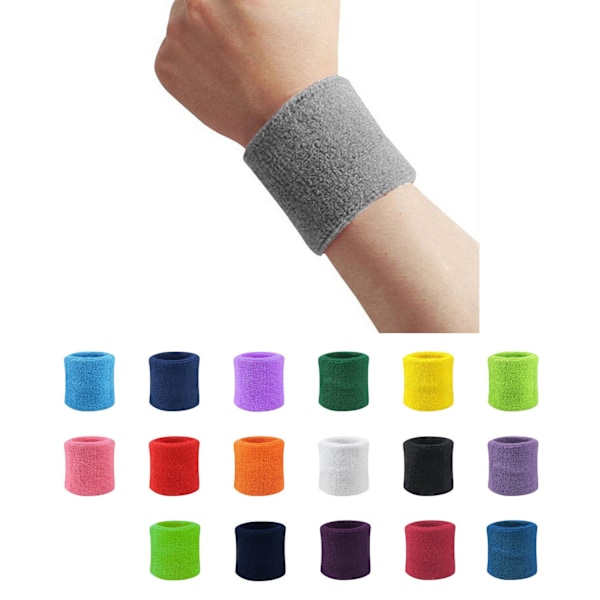 Svettband - Vristband - Korta [8cm] - Singelpack - Flera färgval Black one size