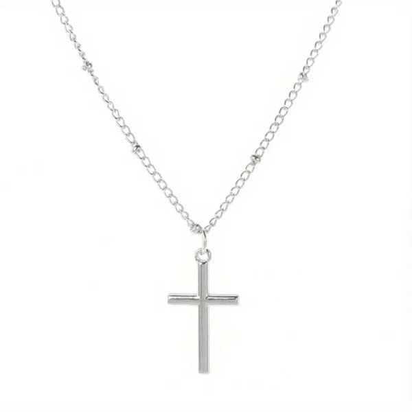 Halssmycke - Kors - Silver - 40cm halsband Silver