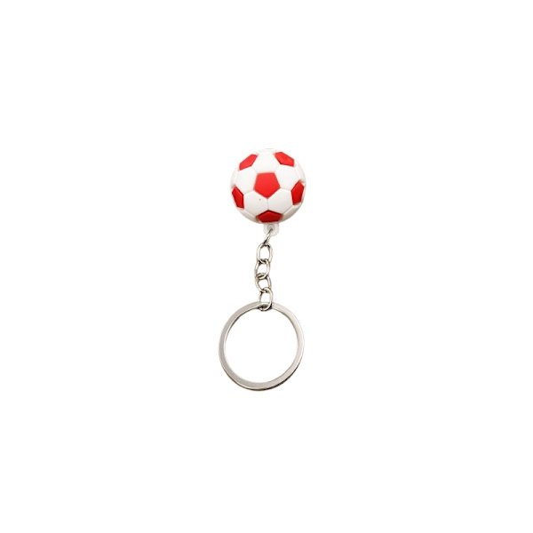 Nøglering - Fodbold - Plastik - Rød Red