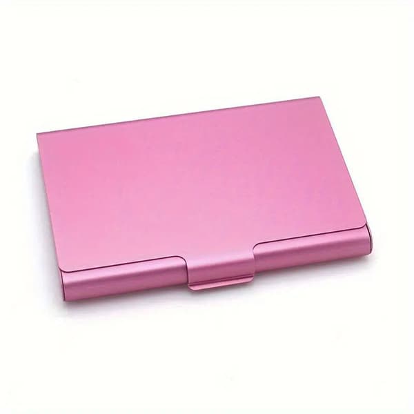 Glat aluminiumskortholder - Stor - Lyserød - Pung Light pink