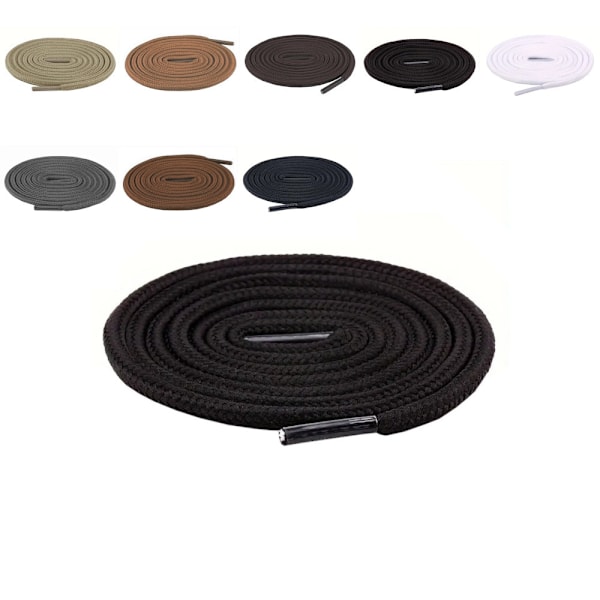 Kengännauhat - Pyöreät [160 cm] - Useita värivaihtoehtoja Black one size