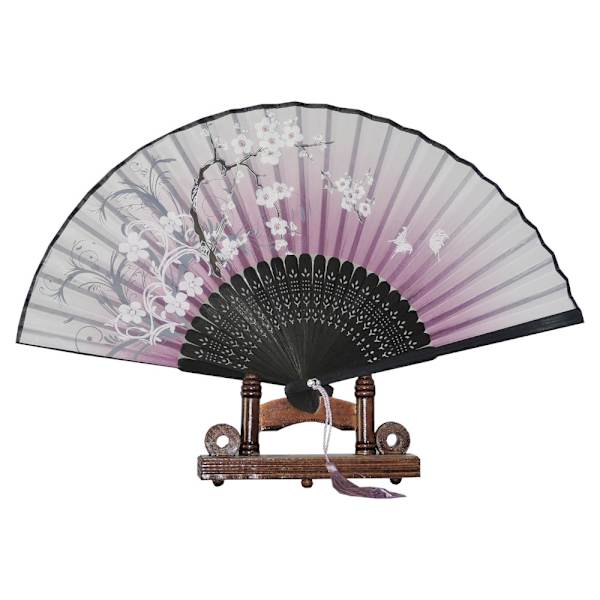 Vifte - Sommerfugle med blomster [M12] - Lyserød [Sort] Pink