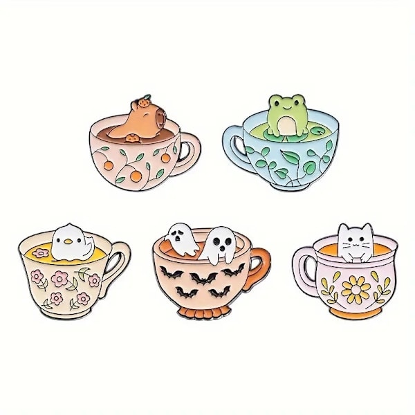Brosch - Pin - Kopp - Mugg - Katt MultiColor Katt