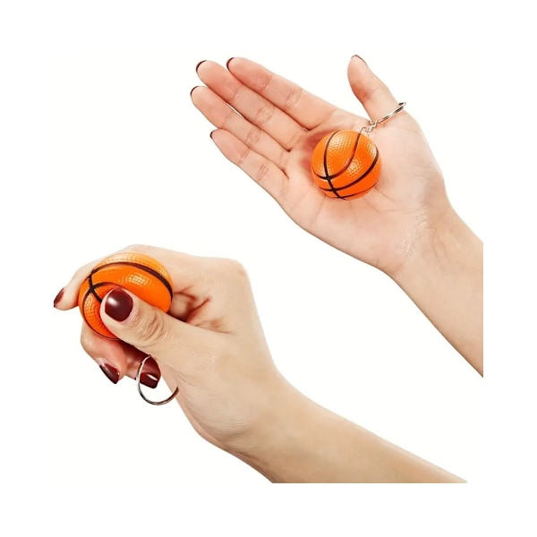 Avaimenperä - Koripallo - Stressipallo - Puristuspallo - Stressiä lievittävä Orange