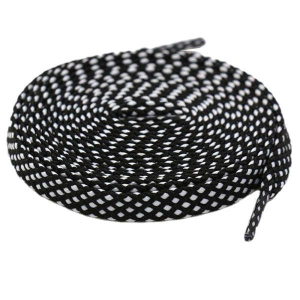 Snørebånd - Ternmønster - Flettet - Tern - Flad [100 cm] Black one size