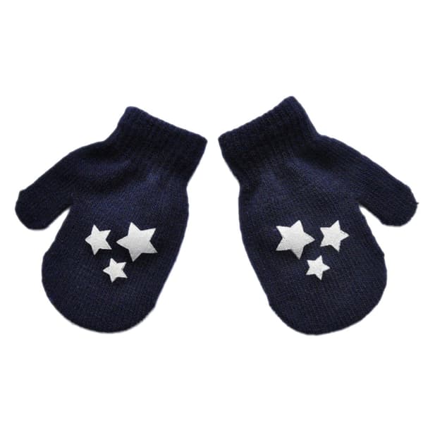 Vanter med stjerner til baby/tumling - Mørkeblå Dark blue one size