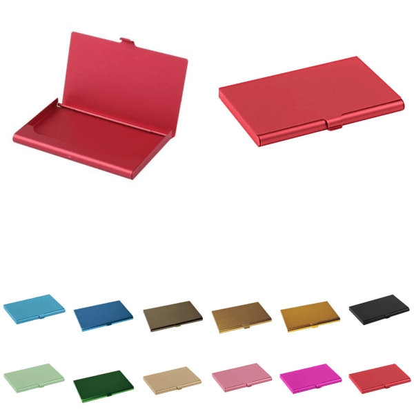 Glatt aluminiumskortholder - Rosa - Lommebok Pink