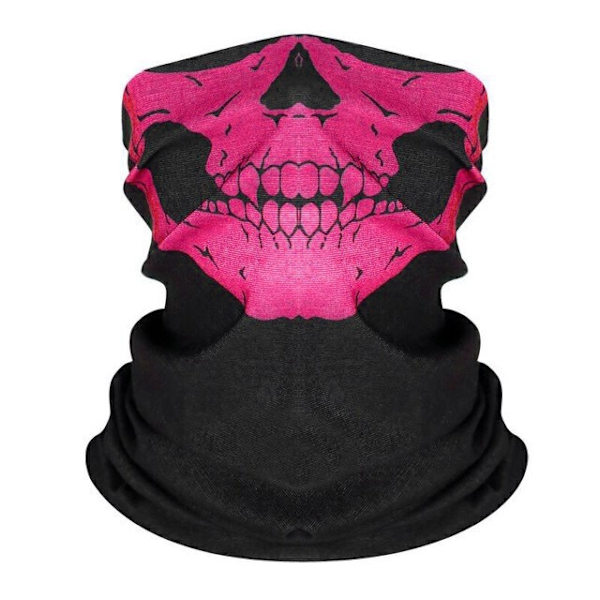 Dødningehoved Maske - Mørkrosa - Halstørklæde - Bandana - Halsduk - Ski Maske Dark pink one size