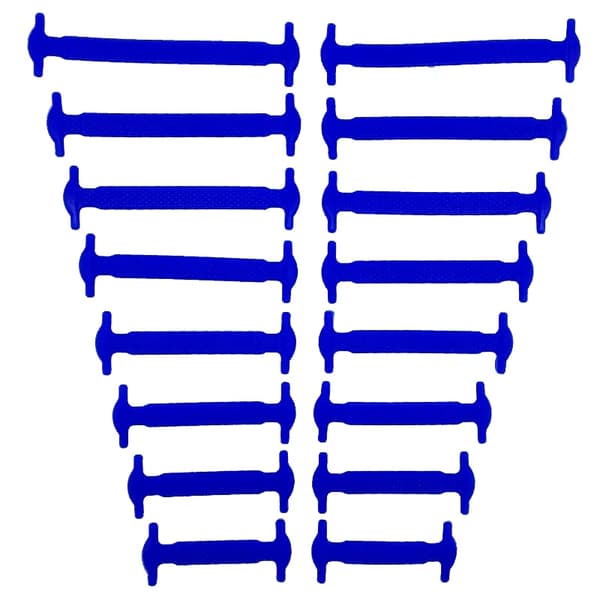 Lazy No-Tie skolisser - Silikon elastisk gummi - 8 par hull - Blå Blue one size