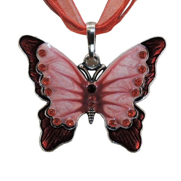 Halskæde - Butterfly - Variant 3 med 42cm halskæde Red