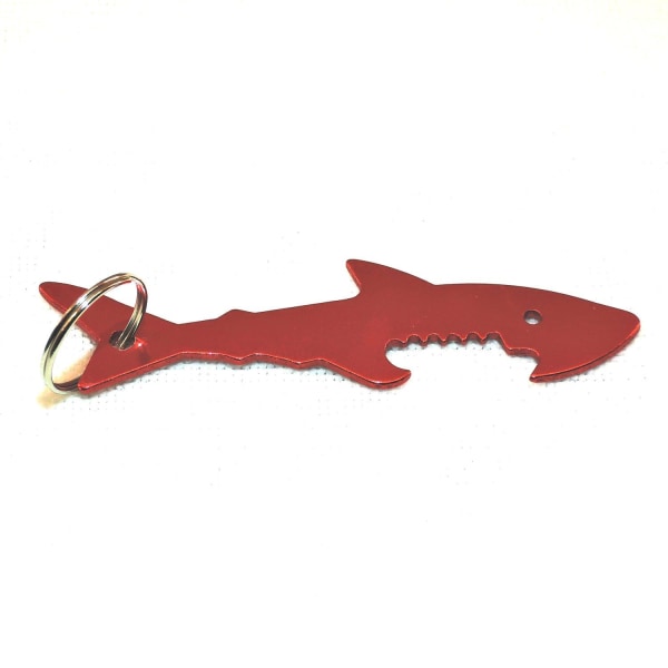 Nøkkelring - Flaskeåpner - Shark - Rød Red