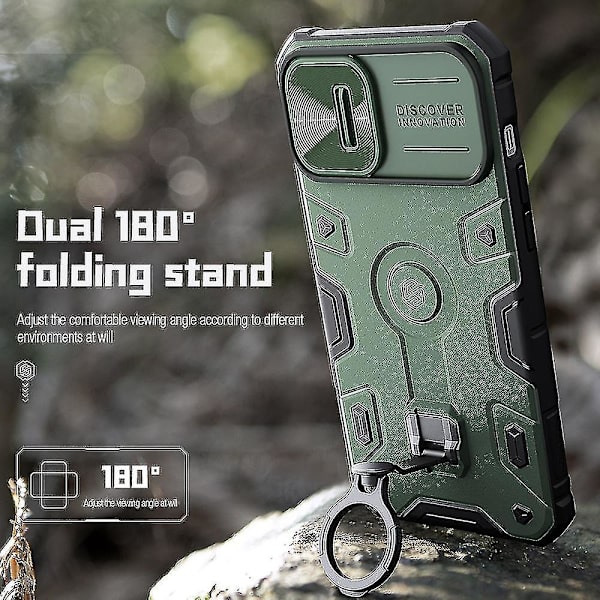 Nillkin For 14 Cam Armor Pro Ph Case Back Cover Kickd Med Glidende Kameraskjerm -