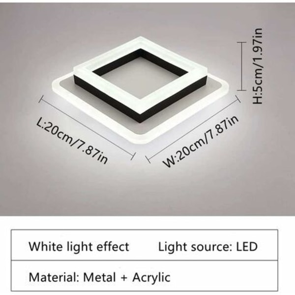 24W LED-loftslampe, akrylloftlampe, moderne LED-loftslampe til stue, soveværelse, køkken, gang 6000K (koldt hvidt lys)