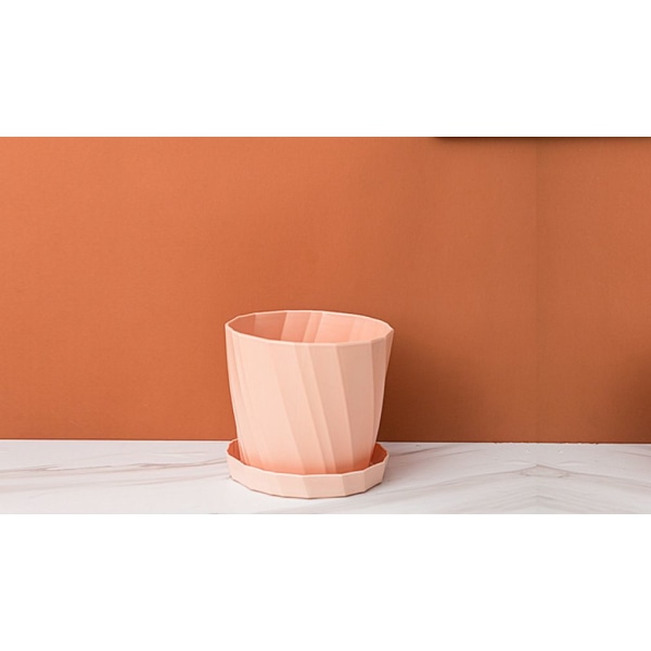 Planter i plast med drenering, fargerike blomsterpotter i plast med drenering, små plantevaser, moderne planter for hjemmekontor med palle/brett